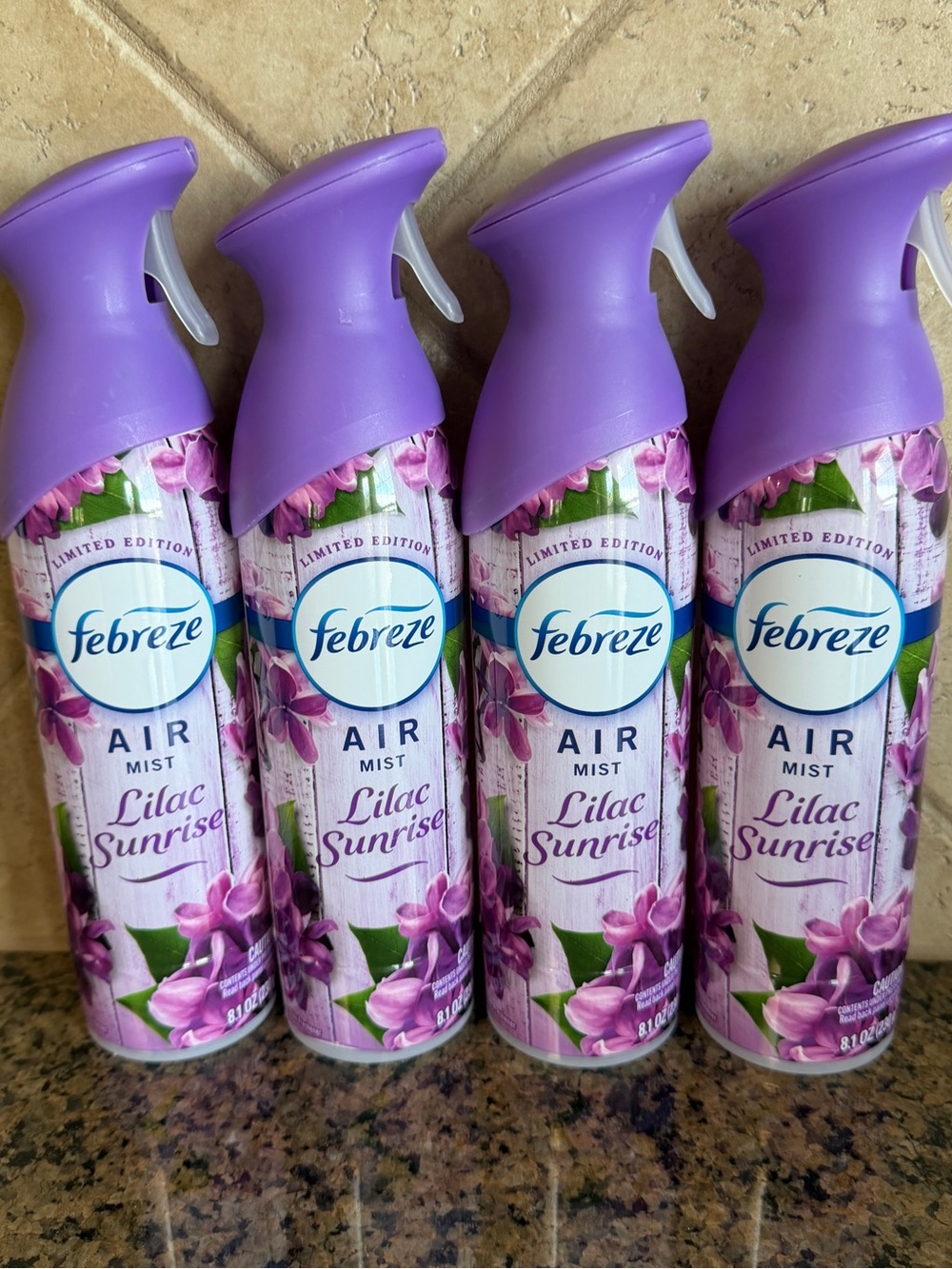 4 Febreze Air Mist Lilac Sunrise Limited Edition Air Freshener Spray 8.1oz